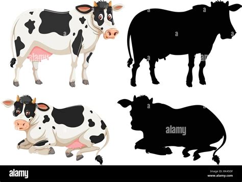 Set of cow character illustration Stock Vector Image & Art - Alamy