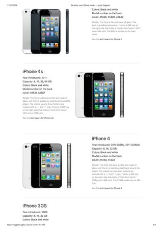 iPhone model by its model number and other details | PDF