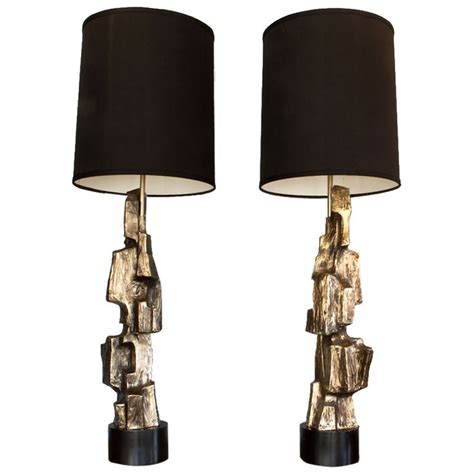 Pair of Brutal Lamps by Maurizio Tempestini Light Table, Lamp Light, Vintage Mid Century Lamps ...