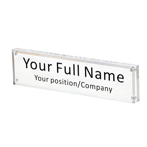 Buy IEEK Acrylic Desk Name Plate for Office,Clear Acrylic Block Nameplate Double Sided Desk Name ...