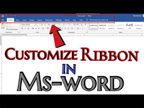 Customize Ribbon In Ms-Word | How to customize ribbon Microsoft Word - YouTube