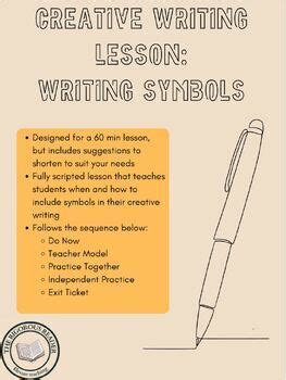 Creative Writing Lesson: Writing Symbols by The Rigorous Reader | TPT