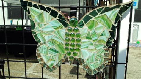 Green mosaic butterfly stained glass butterfly wall art Mosaic Stained, Mosaic Art, Stained ...