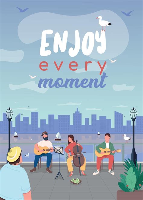 Enjoy every moment flat vector template 2473610 Vector Art at Vecteezy