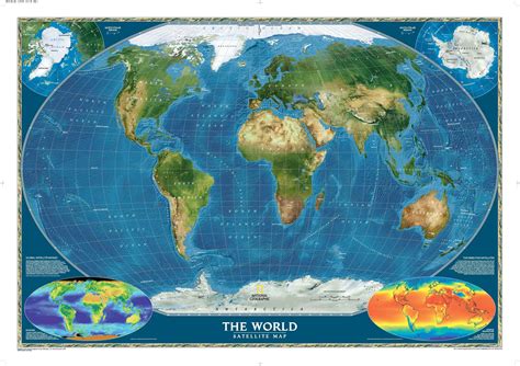 World Satellite Wall Map by National Geographic - MapSales
