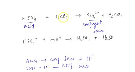 SOLVED: Identify the Bronsted-Lowry acid, base, and conjugates in the ...