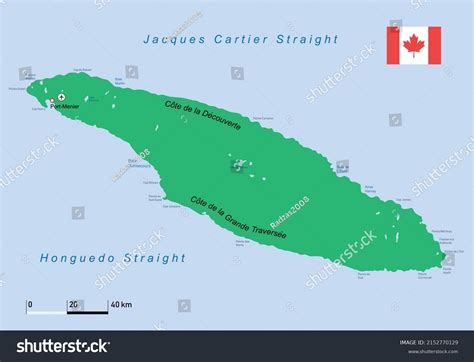 Vector Illustration Anticosti Island Map Stock Vector (Royalty Free ...