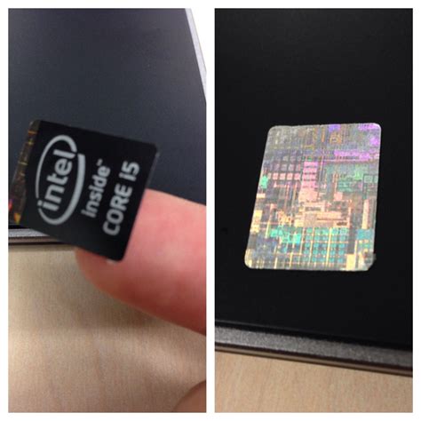 The back of my "intel inside" sticker is made to look like a processor ...