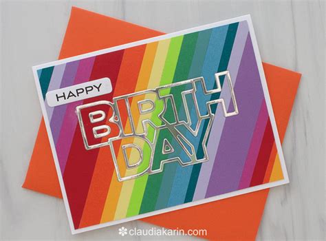 How to Make Five Rainbow Birthday Cards - Claudia Karin