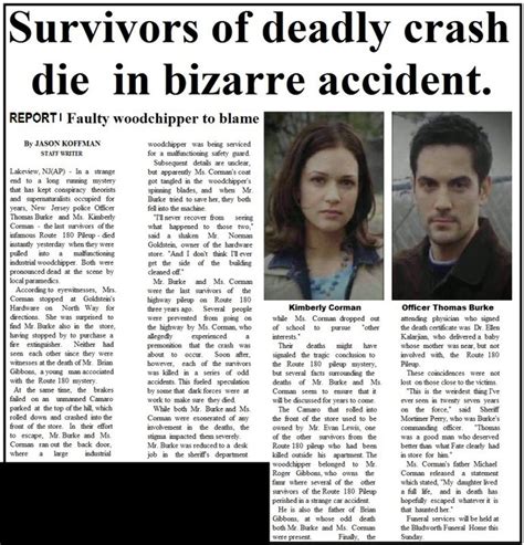 Image - Kimberly and Thomas accident news.jpg | Final Destination Wiki ...