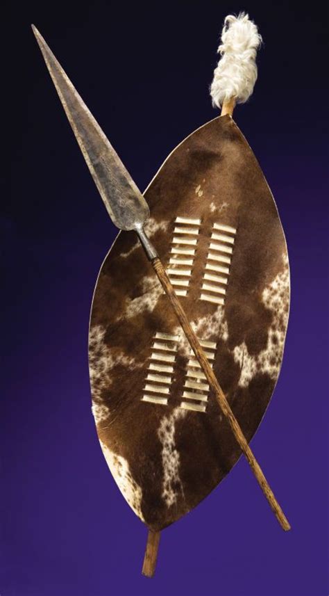 AUTHENTIC ZULU STABBING SPEAR AND SHIELD. ... Paleolithic | Lot #48344 | Heritage Auctions ...