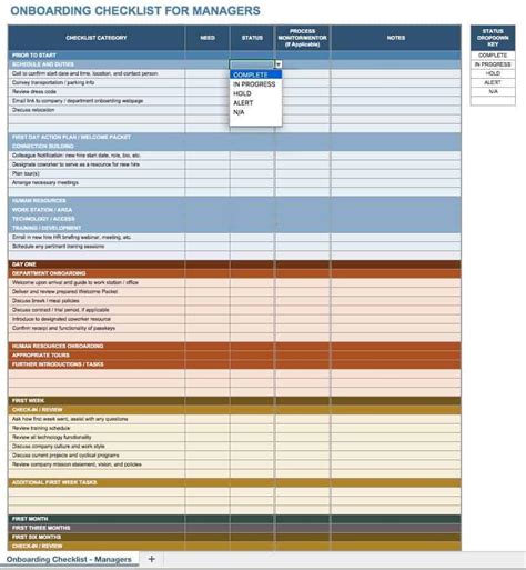 Onboarding Checklist Excel