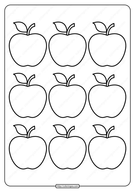 Printable Simple Apple Outline 9 Coloring Page | Apple coloring pages, Apple outline, Apple coloring