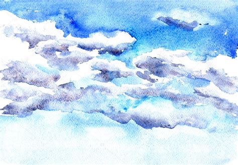 Watercolor drawing clouds — Stock Photo © cat_arch_angel #80058108