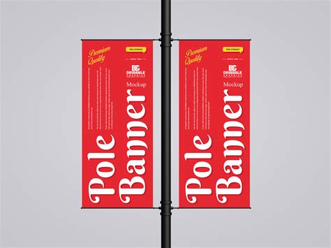 Outdoor Advertising Pole Banner Free Mockup PSD - Free Mockup World