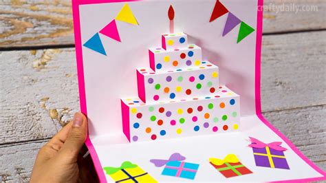 DIY Birthday Cake Pop Up Card | Easy Pop Up Card Tutorials | Happy Birthday Card Ideas - YouTube