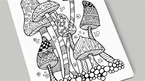 Easy zentangle mushroom drawing step by step - YouTube