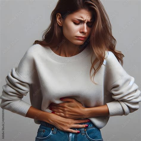 stomach ache. women have abdominal pain, indigestion, gastritis, menstrual cramps, flatulence ...