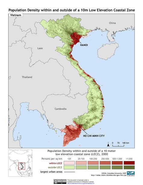 Vietnam Population Density Map