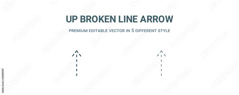 up broken line arrow icon. Filled and line up broken line arrow icon from user interface ...