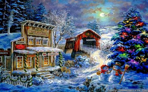 Christmas Winter Scenes Wallpapers - Wallpaper Cave