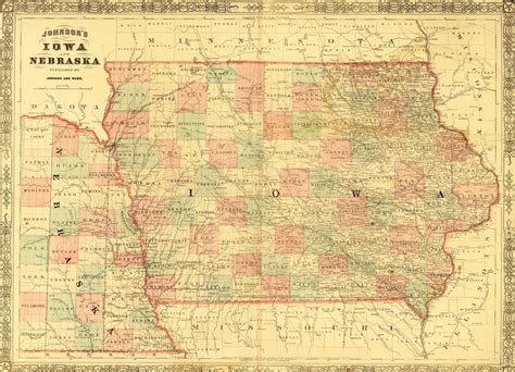 1864 Johnson Map of Iowa | Ames History Museum