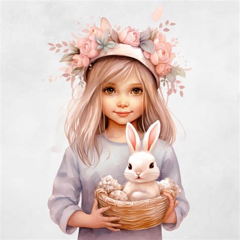 Easter Girls Clipart, Easter Clipart, Easter Clip Art, Easter Clipart Cute, Easter Clipart PNG ...