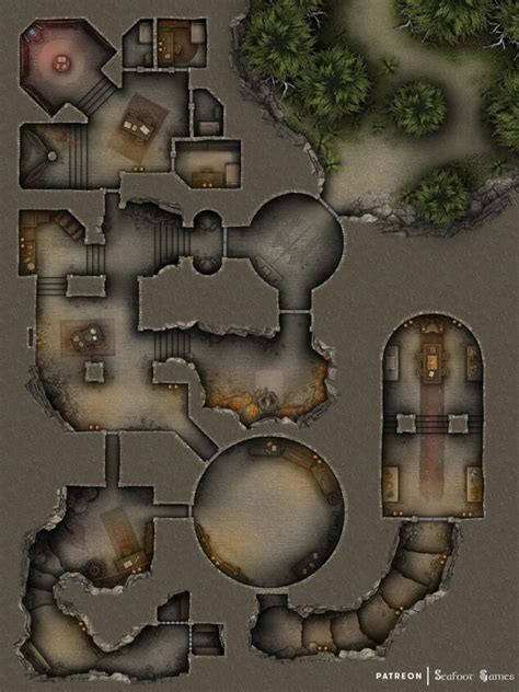 Free D&D Battlemap – Assassins Master Lair • Seafoot Games