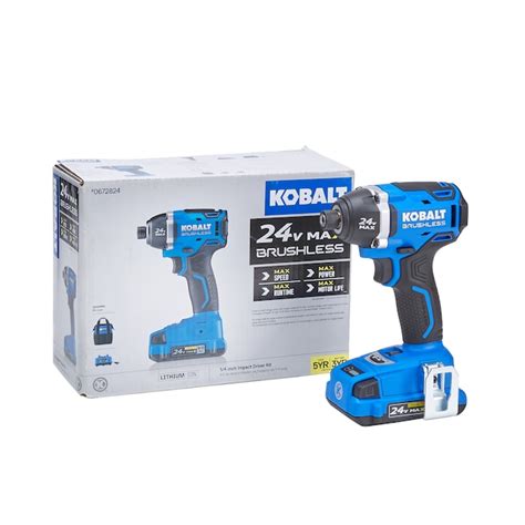 Kobalt 24-volt Brushless Cordless Impact Driver (1-Battery, Charger and ...