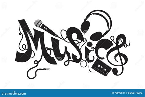 Music typography elements stock vector. Illustration of cartoon - 70595537