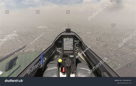 Cockpit Sailplane Photographed Inflight Flying City Stock Photo ...