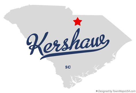 Map of Kershaw, SC, South Carolina