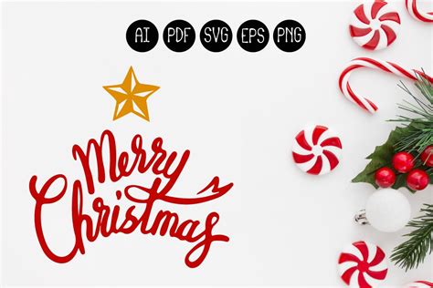 Merry Christmas Typography SVG Graphic by SaaDesigns · Creative Fabrica