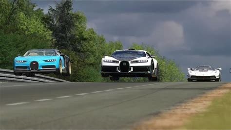 Koenigsegg Jesko vs Bugatti Chiron vs Bugatti Chiron Mansory at Le Mans ...