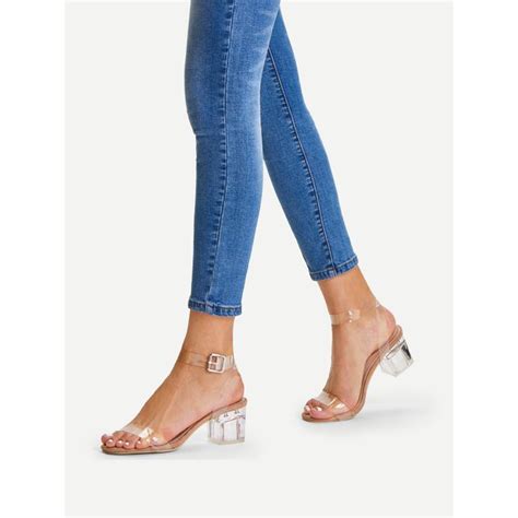 SHEIN Clear Strap Block Heeled Sandals