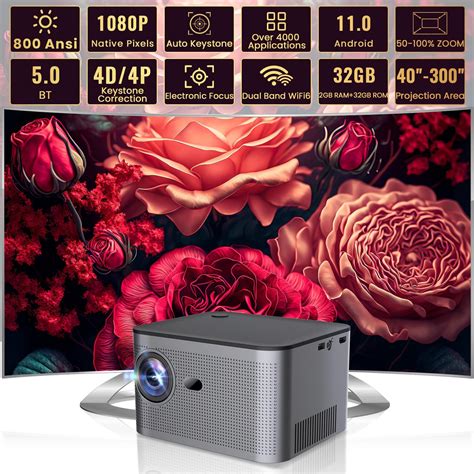Amazon.com: KYASTER Native 1080P Projector,450 ANSI Lumen 4K Supported ...