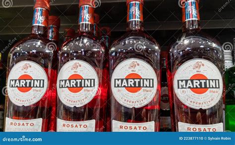 Martini Bottle Logo Brand and Sign Text Italian Vermouth in Bar ...