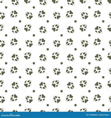 Seamless Pattern with Dog Tracks Animal Background Stock Vector ...