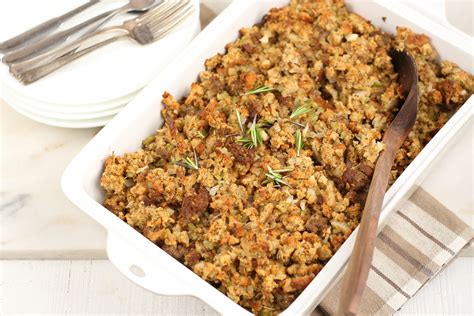 Easy Turkey Sausage and Herb Stuffing | Recipe | Herb stuffing, Sausage ...