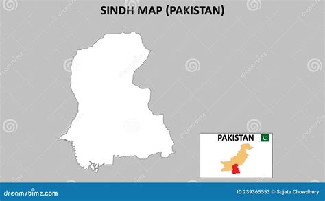 Sindh Map. Sindh Map Pakistan with White Background and Line Map Stock ...