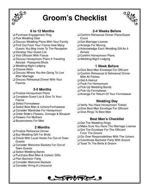 24+ Printable 3 Month Wedding Planning Checklist