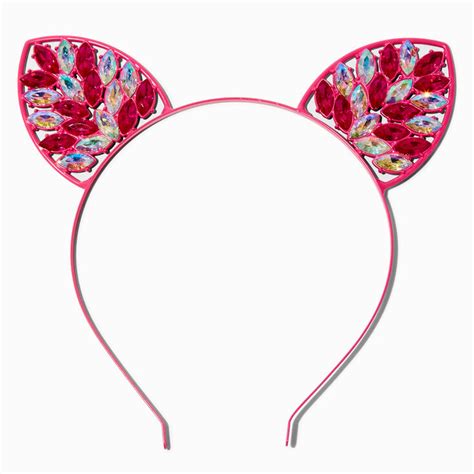 Pink Gemstone Cat Ears Headband | Icing US