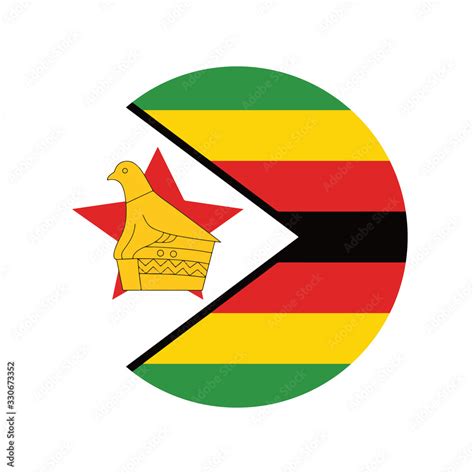 Zimbabwe flag in round button of icon. flag logo of Zimbabwe emblem ...