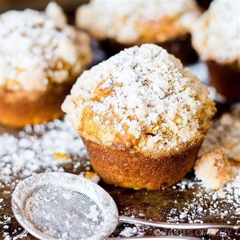 This pumpkin spice muffin is lightly spiced, soft and moist. The streusel and powdered sugar on ...