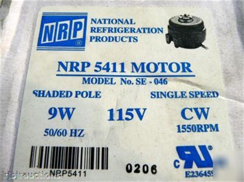 Nrp national refrigeration products 5411 motor