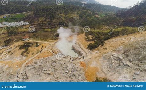 Volcanic Plateau Indonesia Dieng Plateau Stock Image - Image of park ...