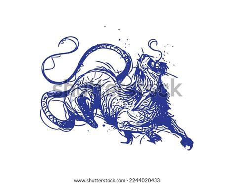 Angry Evil Cat Drawing Vector Stock Vector (Royalty Free) 2244020433 ...