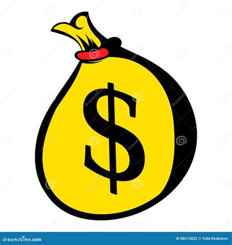 Money Bag with Dollar Sign Icon, Icon Cartoon Stock Vector - Illustration of million, cartoon ...