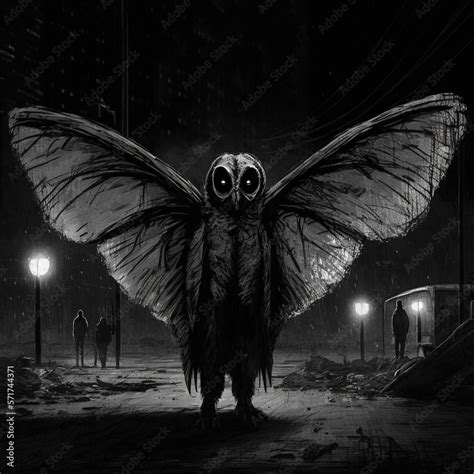 The Mothman of Chernobyl. Based on witness accounts. Horror. Generative ai. Stock Illustration ...