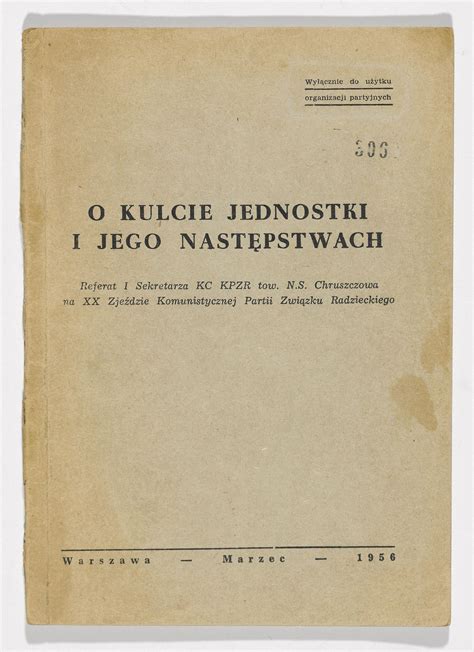 KHRUSHCHEV'S SECRET SPEECH DENOUNCING STALIN | Party organization, Speech, The secret